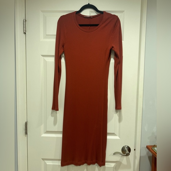 Reformation Rust Long Sleeve Dress - Picture 3 of 8